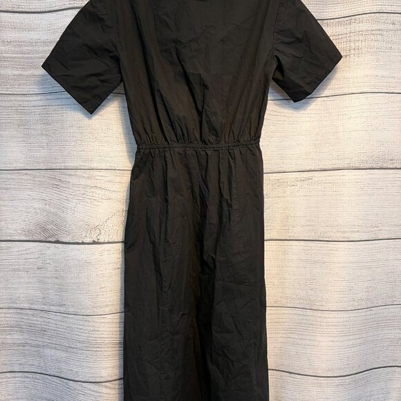 Thakoon Black Poplin Tie-Front Midi Shirt Dress - Picture 4 of 4